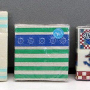 Nautical Maritime Napkins.  Anchors, Ships Wheel, lighthouse, lobsters, flags.